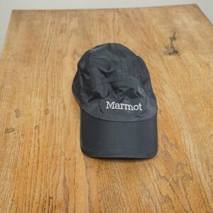 Marmot Mens Black Ripstop Nylon 5 Panel Running Hiking Hat Cap OSFM Running